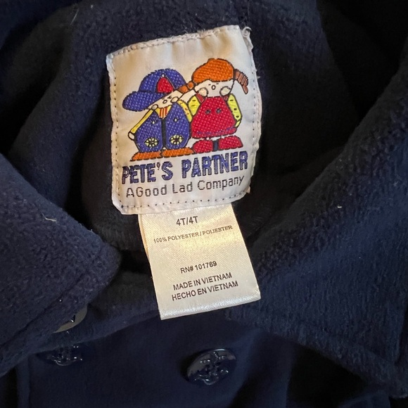 Navy double breasted fleece jacket - Picture 2 of 3